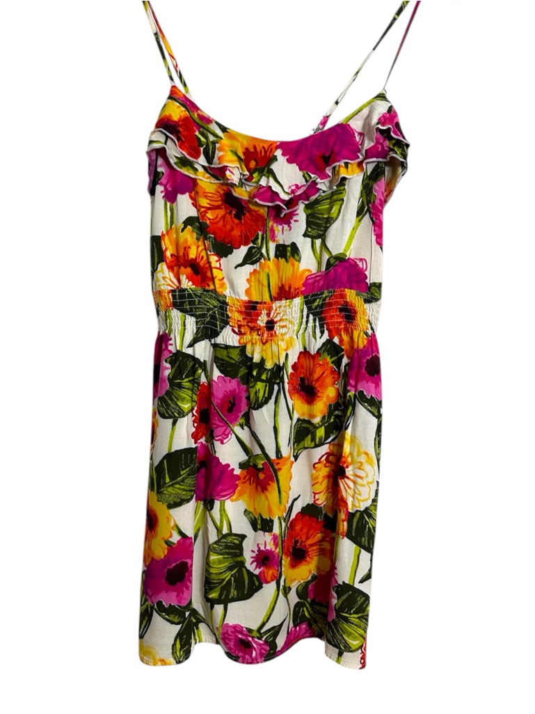 Mimi Chica Floral Ruffle Sundress Cottagecore Summer Mini Dress Medium Resort
